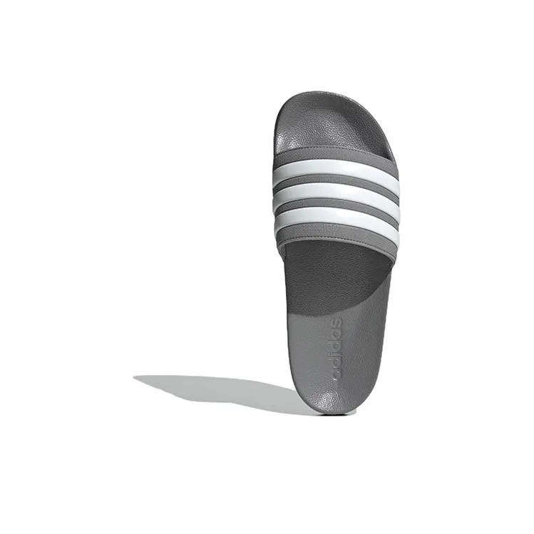 Adidas Adilette Shower Slides Cozy Wear Resistant Unisex Grey Slippers 'Grey White'-3