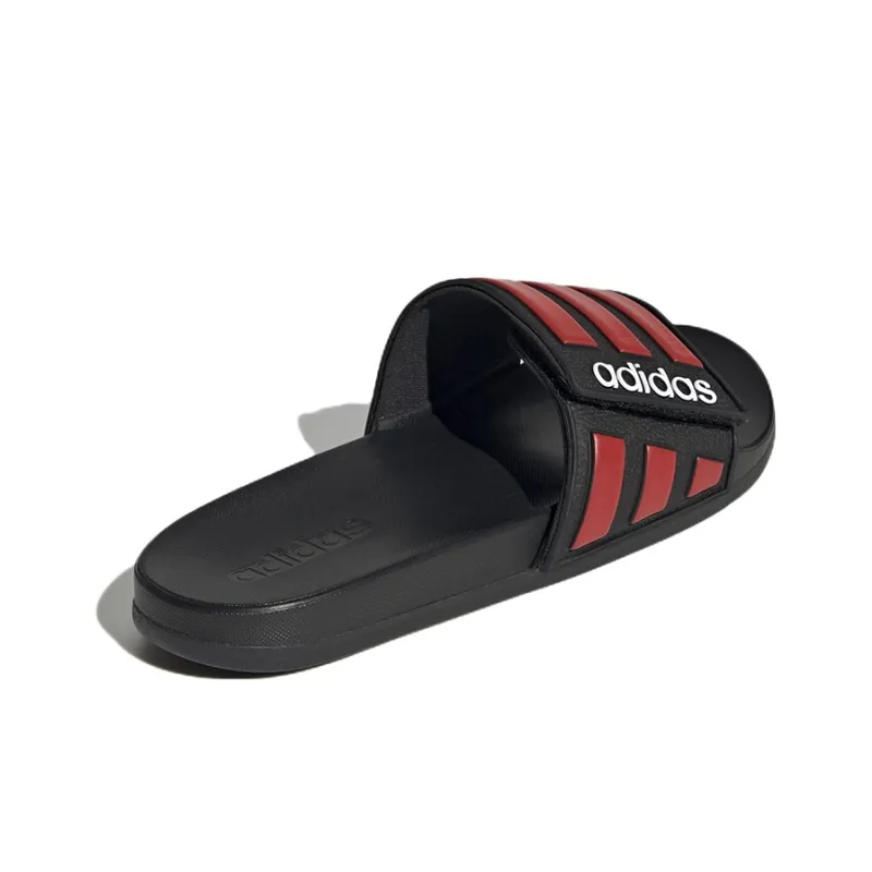 Adidas Adilette Rubber Sole Slip-Resistant Slide Slippers Men's Black Red-3