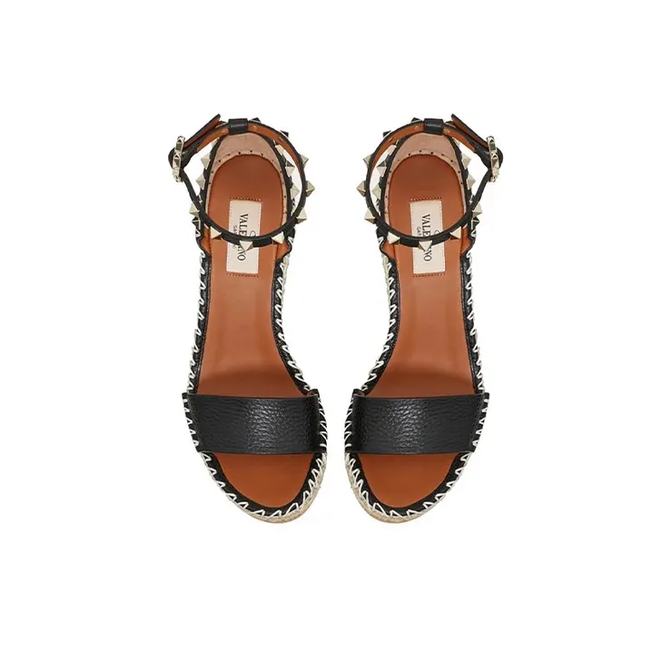 Valentino Rockstud Stylish Sandals Women's Black-2