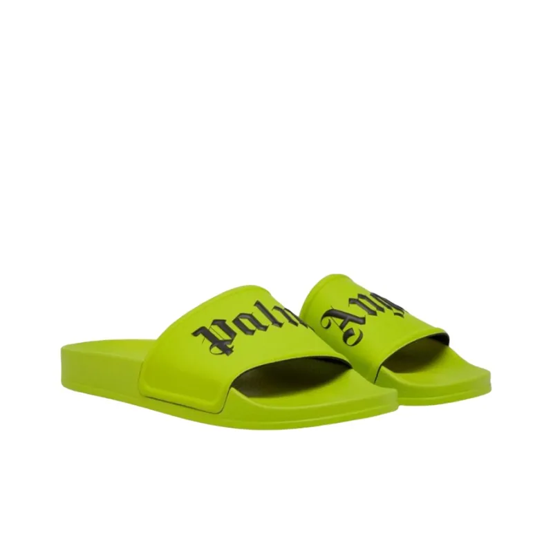 PALM ANGELS One Strap Slippers Men's Green-1