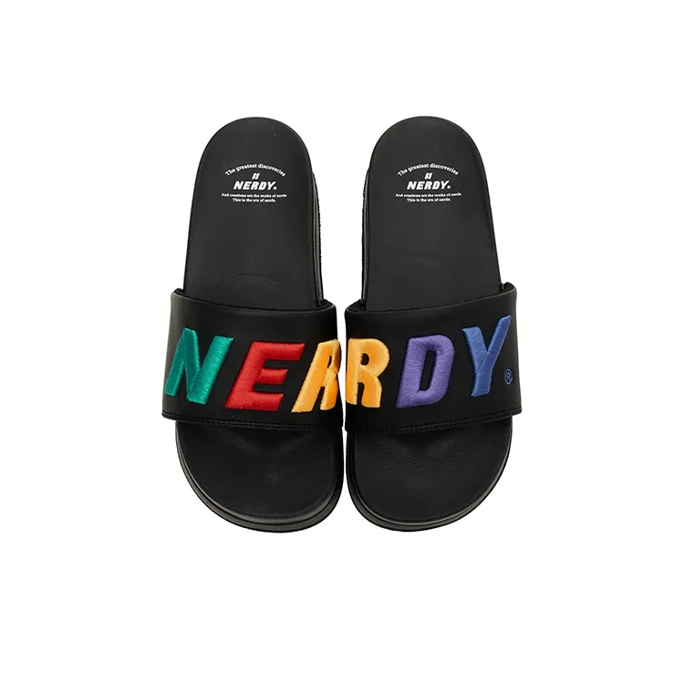 Nerdy Slide Slippers Unisex Black-4