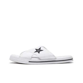 Converse One Star Slide Canvas White Slippers 'White Black' Women's