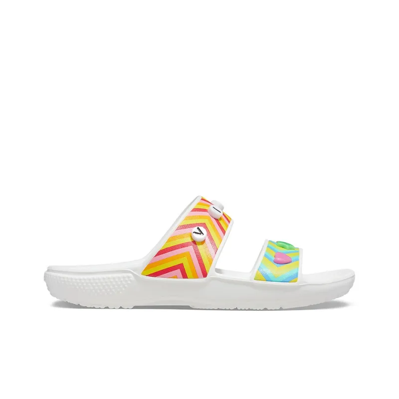 Crocs Classic Clog Slide Slippers Unisex White/Multicolor-1