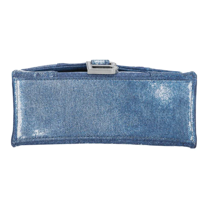 Balenciaga Hourglass Denim Handbag Extra Small Women's Denim Blue-3
