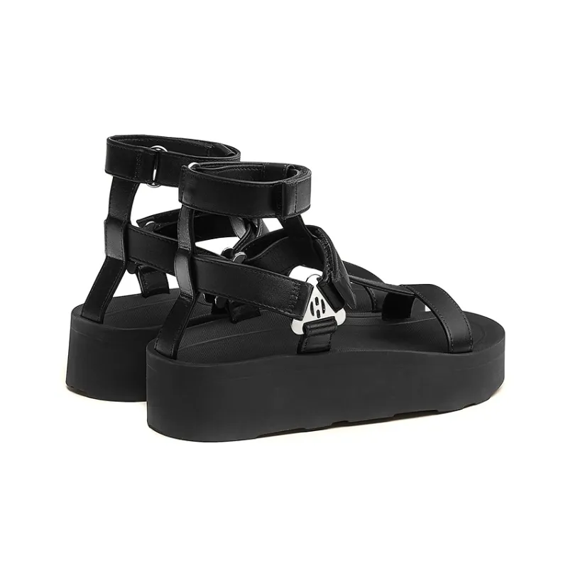 HERMES Enid Strap Sandals Women's Black-4