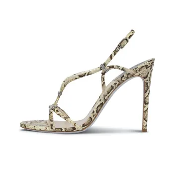 RENE CAOVILLA Clippy Versatile One-Strap Sandals Women's Brown