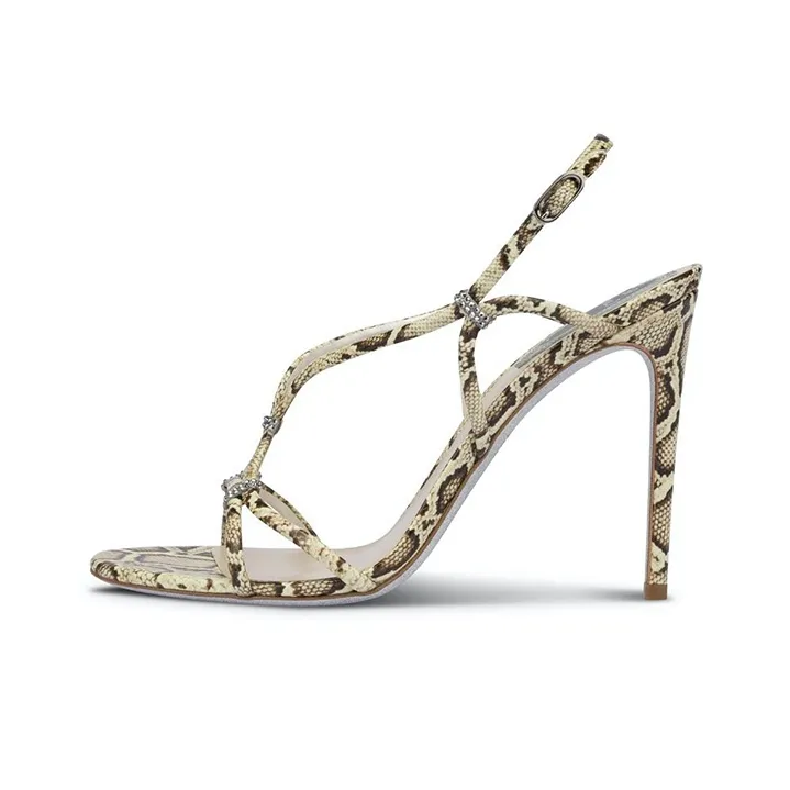 RENE CAOVILLA Clippy Versatile One-Strap Sandals Women's Brown-0