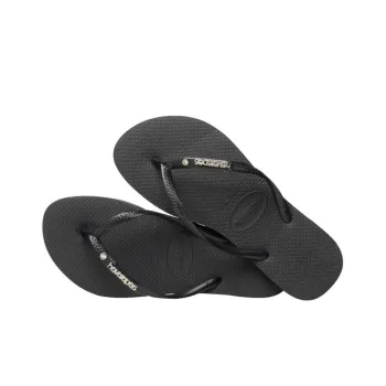 Havaianas Hauni Logo Metallic Stylish Sandals Women's Black