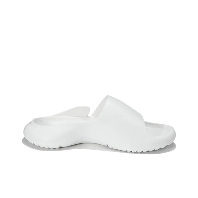 NORVINCY Home And Outdoor Dual Use Anti Rollover Slide Slippers Solid Color Versatile Platform Sandal Set Unisex White-1