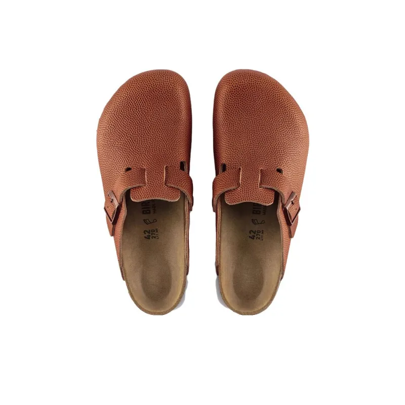 Birkenstock Boston Horween Embossed Natural Leather Ginger Brown-3