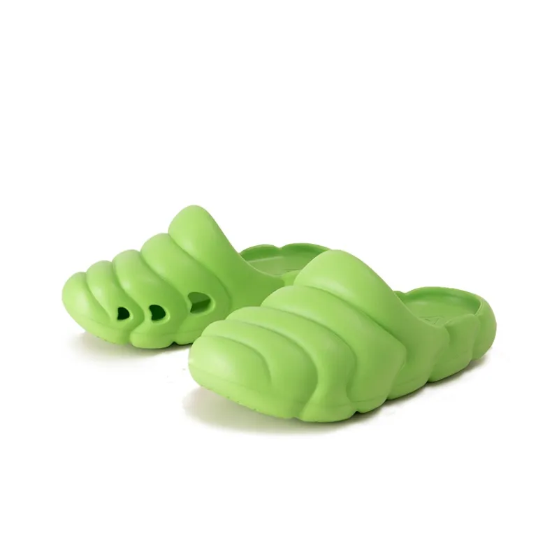 GOTO EVA Abrasion Resistant Slip Resistant Closed Toe Slippers Unisex Green Apple-2