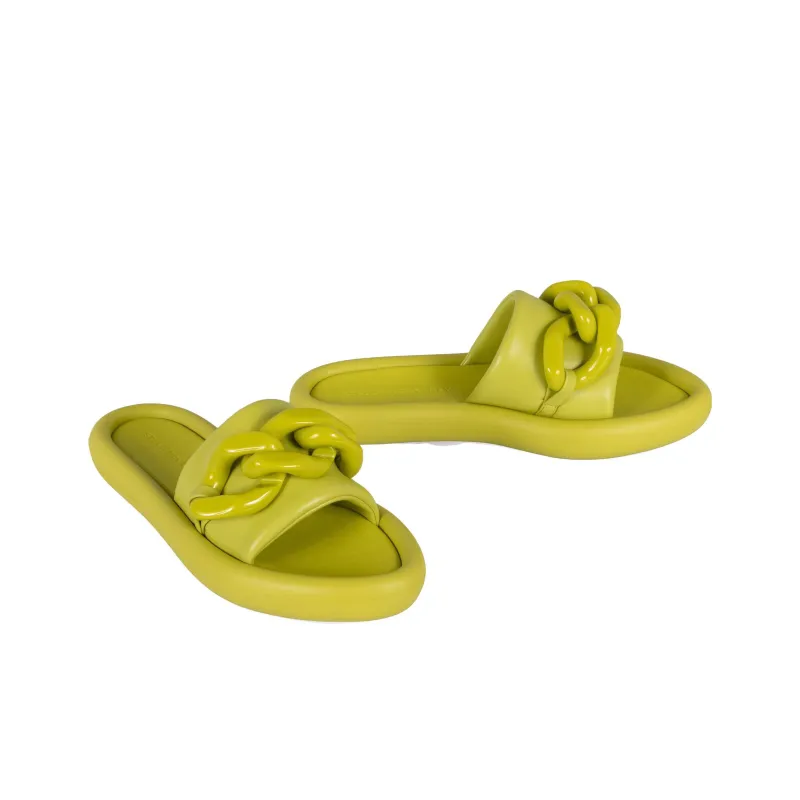 Stella McCartney Slide Slippers Women's Olive Green-2