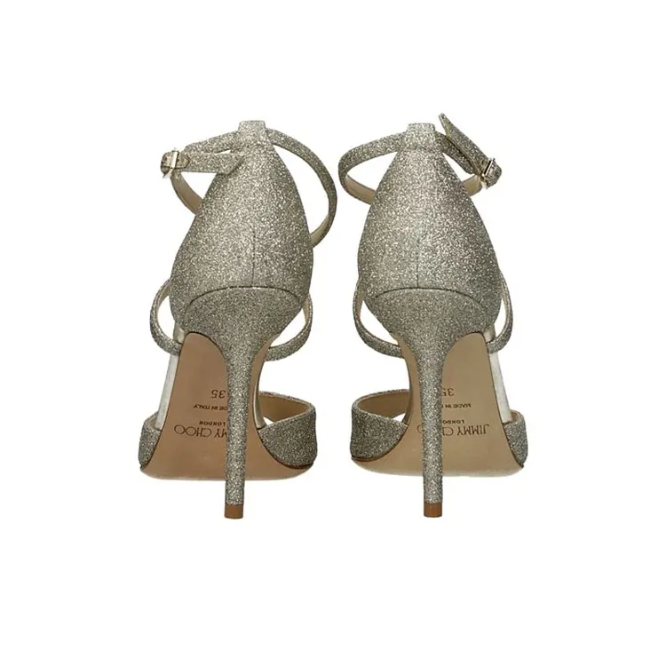 Jimmy Choo Emsy 100 Sandals Strap Sandals Women's Platinum-4