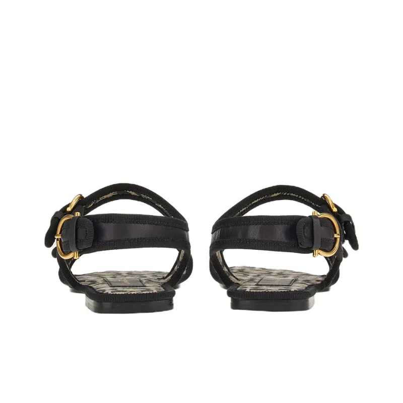 FERRAGAMO GANCINI Beach Sandals Women's Black-3