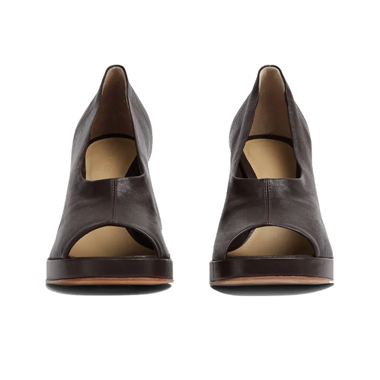 Bottega Veneta Stack High Heels Women's Dark Chocolate-2