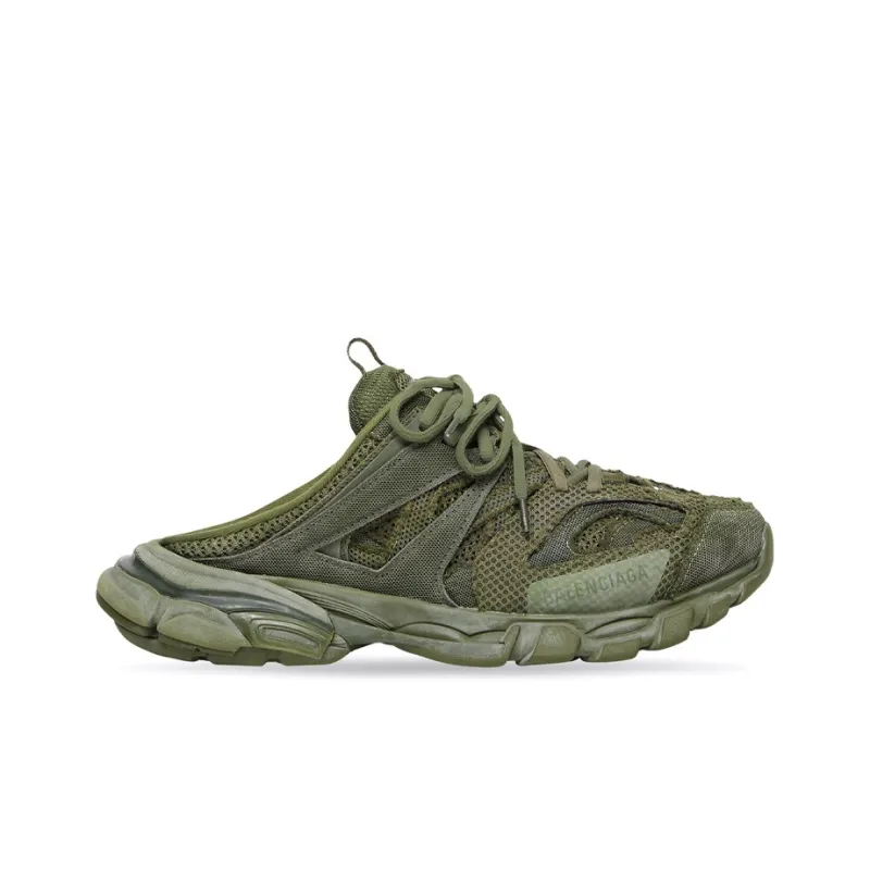 Balenciaga Track 1.0 Closed Toe Slippers Men's Dark Green-1
