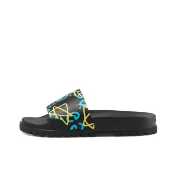 GUCCI Stylish Sandals Men's Black Yellow Blue
