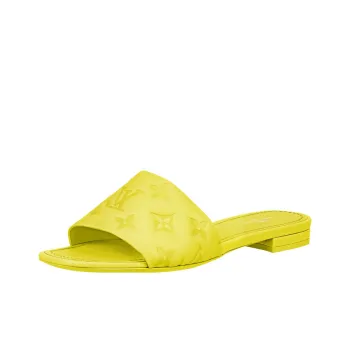 LOUIS VUITTON Revival Abrasion-Resistant Slide Slippers Women's Yellow