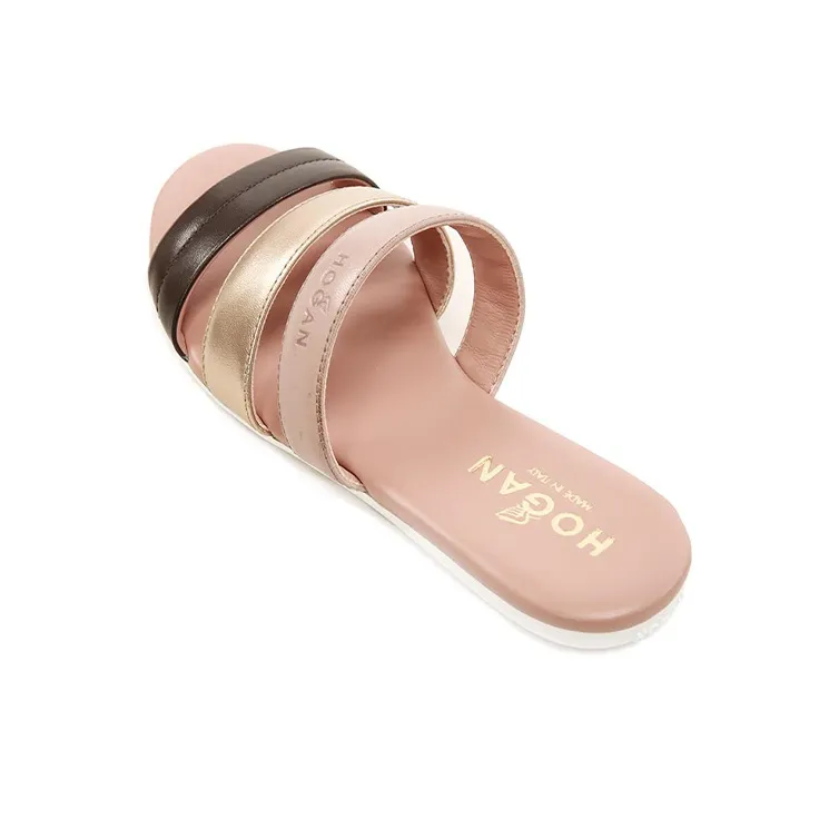 HOGAN Slide Slippers Women's Pink Gold Black-2