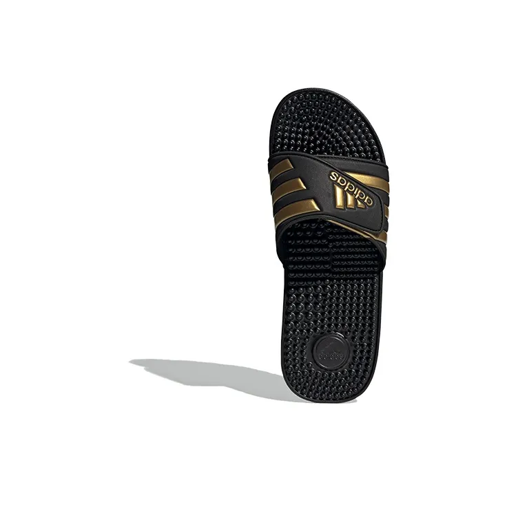 Adidas Adissage Slides Core Black Gold Metallic-4