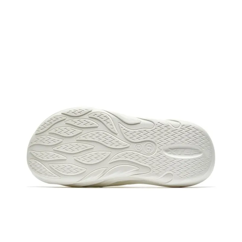 XTEP Flame Drag Rubber Sole Slide Slippers Men's White Black-5