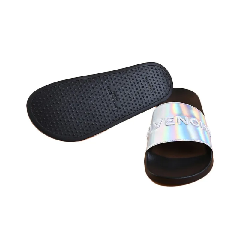 Givenchy Logo Slide 'Black Iridescent'-4