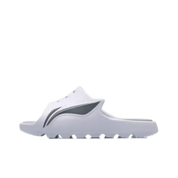 LiNing Rubber Sole Quiet Slide Slippers Men's White