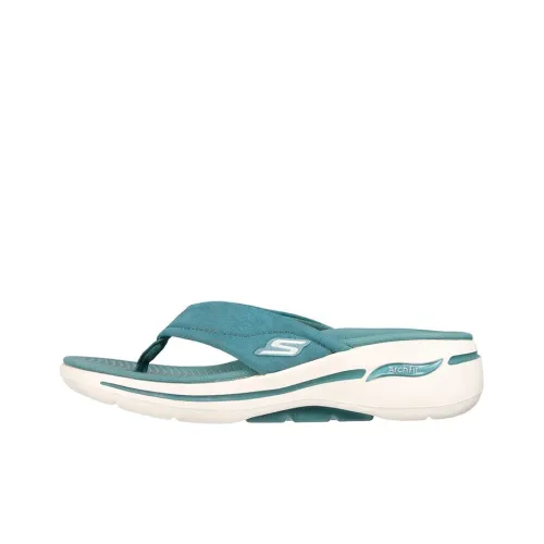 Skechers Go Walk Arch Fit Slide Slippers Women's Light Blue