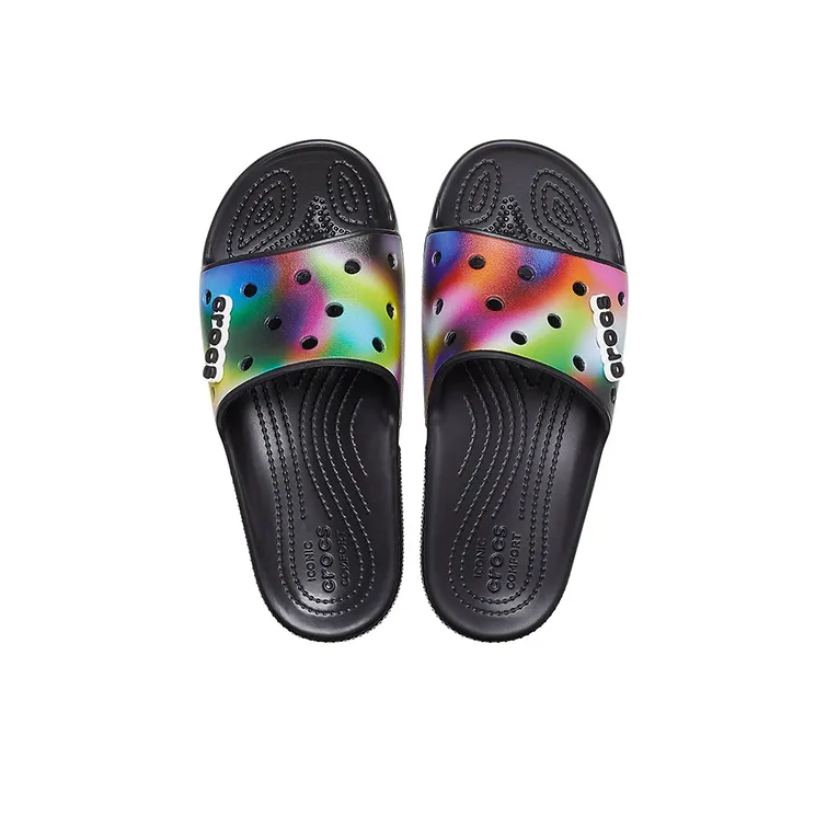 Crocs Colorful Casual Unisex Multi Color Black Slippers-3