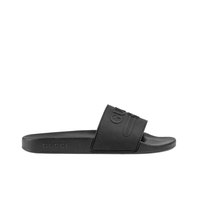 GUCCI Rubber Slides Black-1