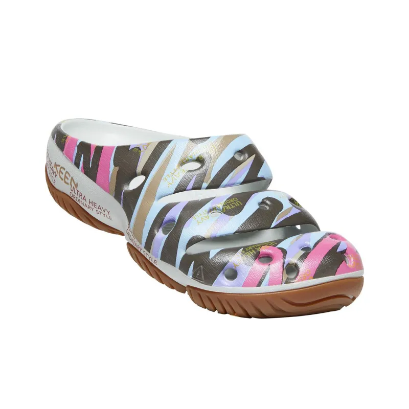 KEEN Yogui Artsfull Slide Slippers Men's Black Stripes/Multicolor-3