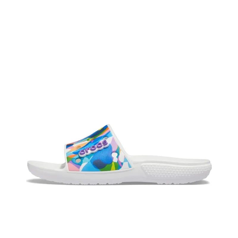 Crocs Classic Bubble Block Slides 'White Multi'-0