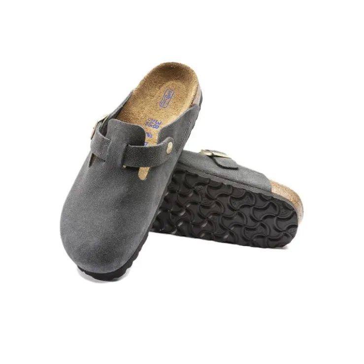 Birkenstock Boston Soft Footbed Suede Dark Grey-4