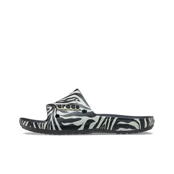 Crocs Slide Slippers Women's Black/Zebra Print