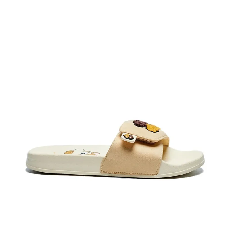 Disney x LiNing Rubber Sole Quiet Slide Slippers Women's Rice Gold-1