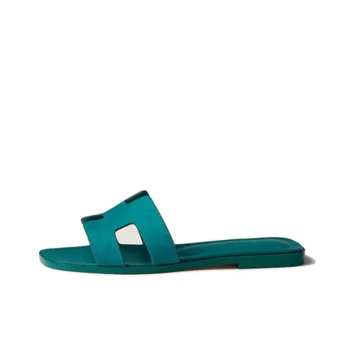 HERMES Oran Slide Slippers Women's Green