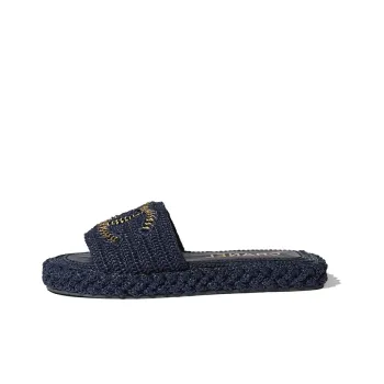 CHANEL Slide Slippers Women's Marine Blue