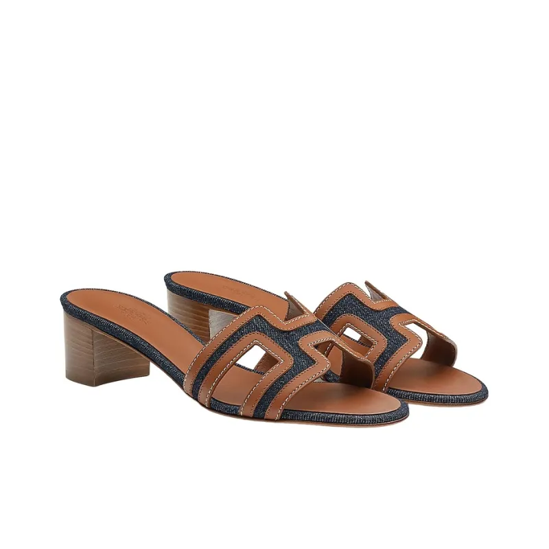 HERMES Oasis Slide Slippers Women's Brown-2
