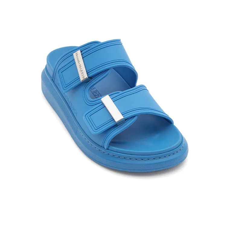 Alexander McQueen Hybrid Double Buckle Sandal Blue Women's-2