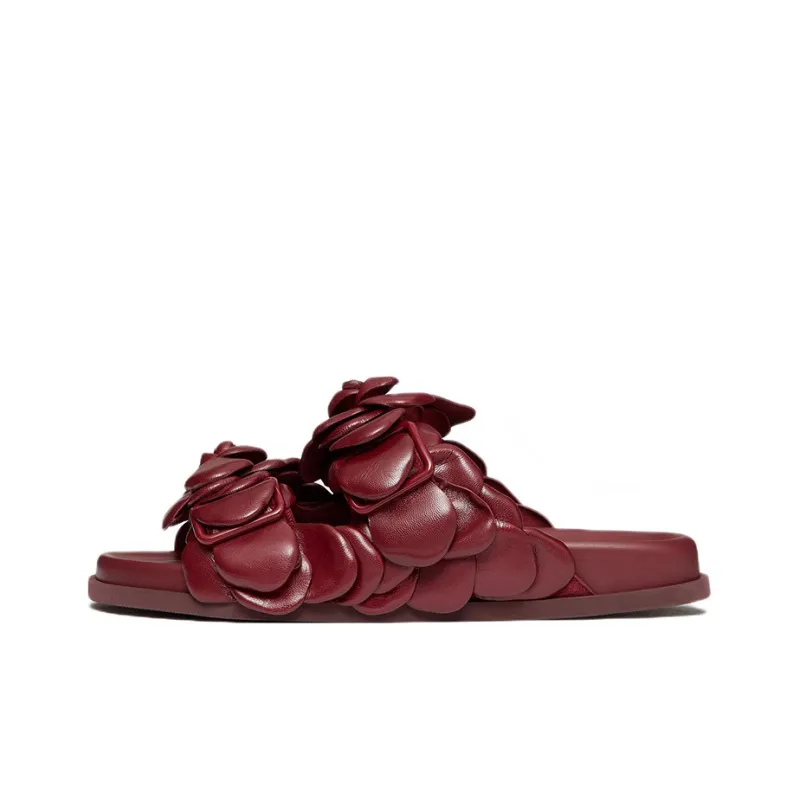 Valentino Atelier Slide Slippers Women's Red-0