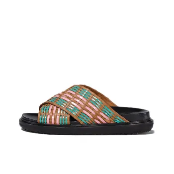 MARNI Criss-Cross Interwoven Slides Women's