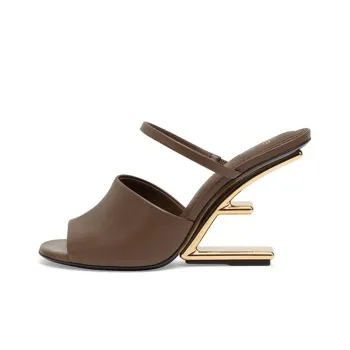 FENDI First Slide Slippers Women's Brown