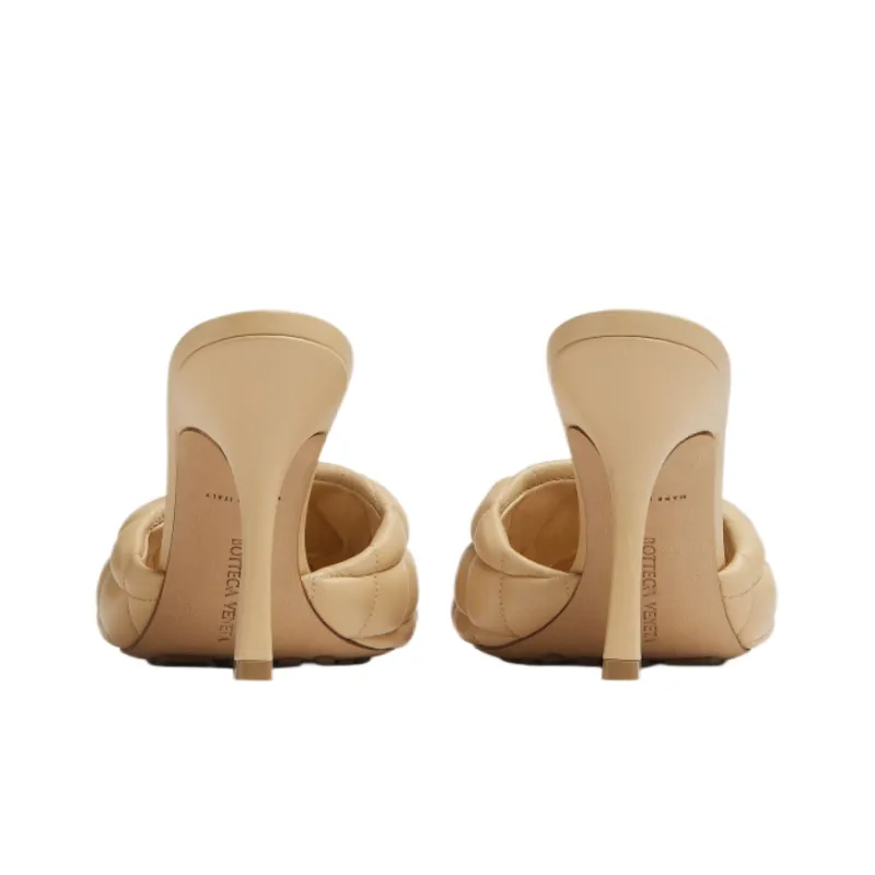 Bottega Veneta Stretch Leather Patchwork Abrasion Resistant Slide Slippers Women's Sucrose-4