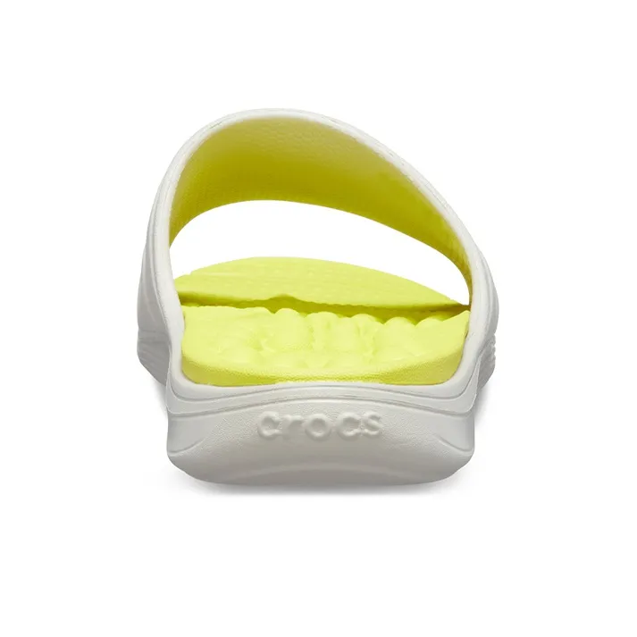 Crocs Reviva Broad Strap Round Toe Slides 'Yellow White'-5