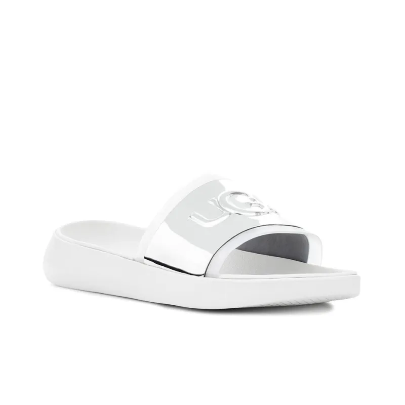 UGG Hilama Slide Shoe White Silver Women's-2