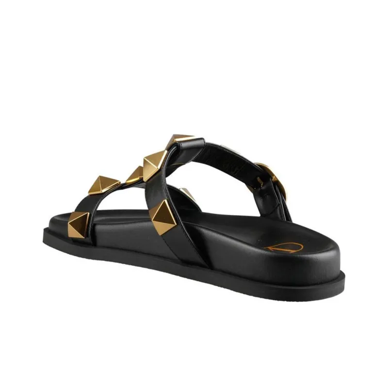 Valentino Rubber Sole Slide Slippers Women's Black-3