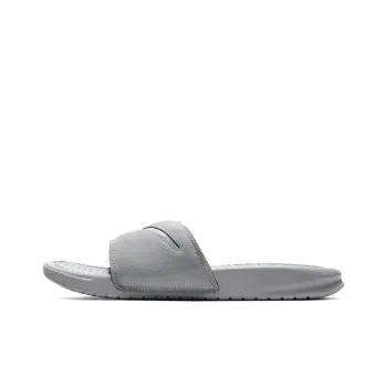Nike Benassi Jdi Leather Se Gray Slippers Women's