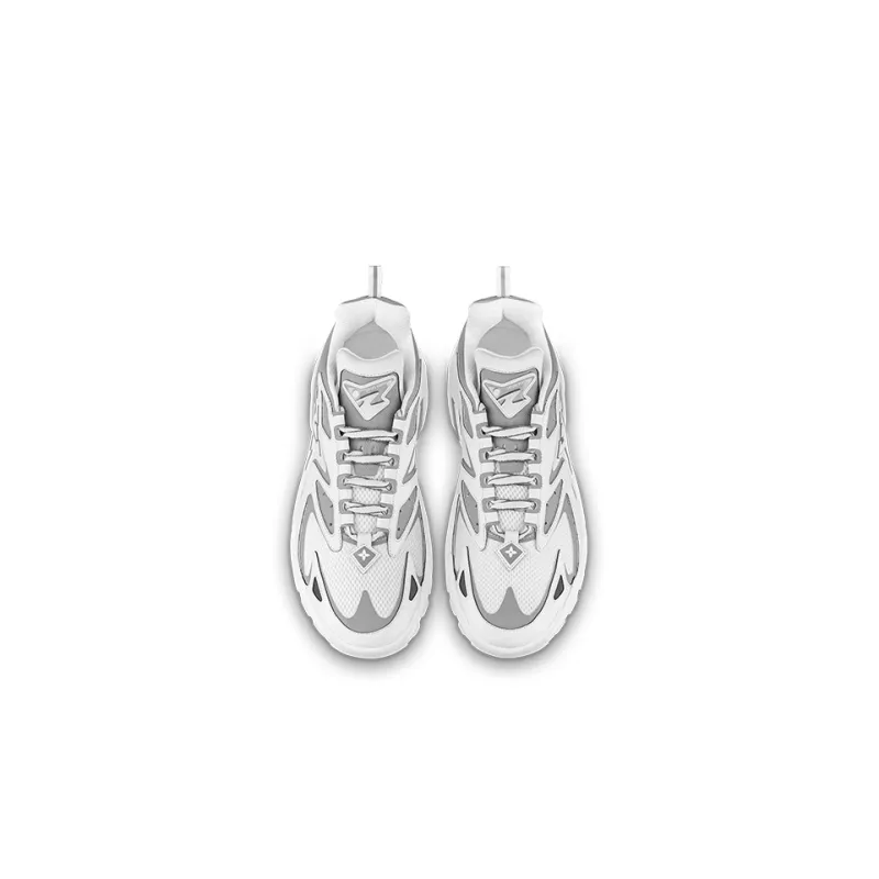 LOUIS VUITTON Runner Tatic Low Top Casual Shoes Men's Gray White-2