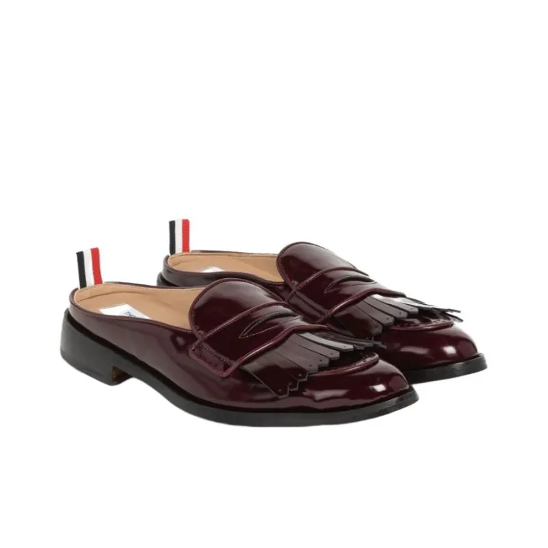 THOM BROWNE· Wrap toe Slippers Men's Burgundy-2