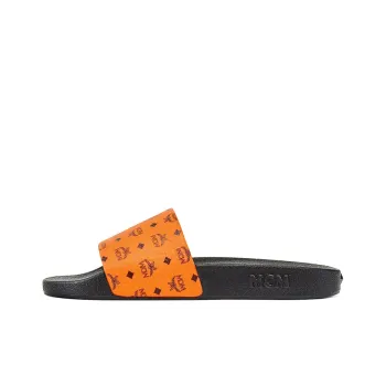 MCM Monogram Stylish Sandals Men's Black Orange